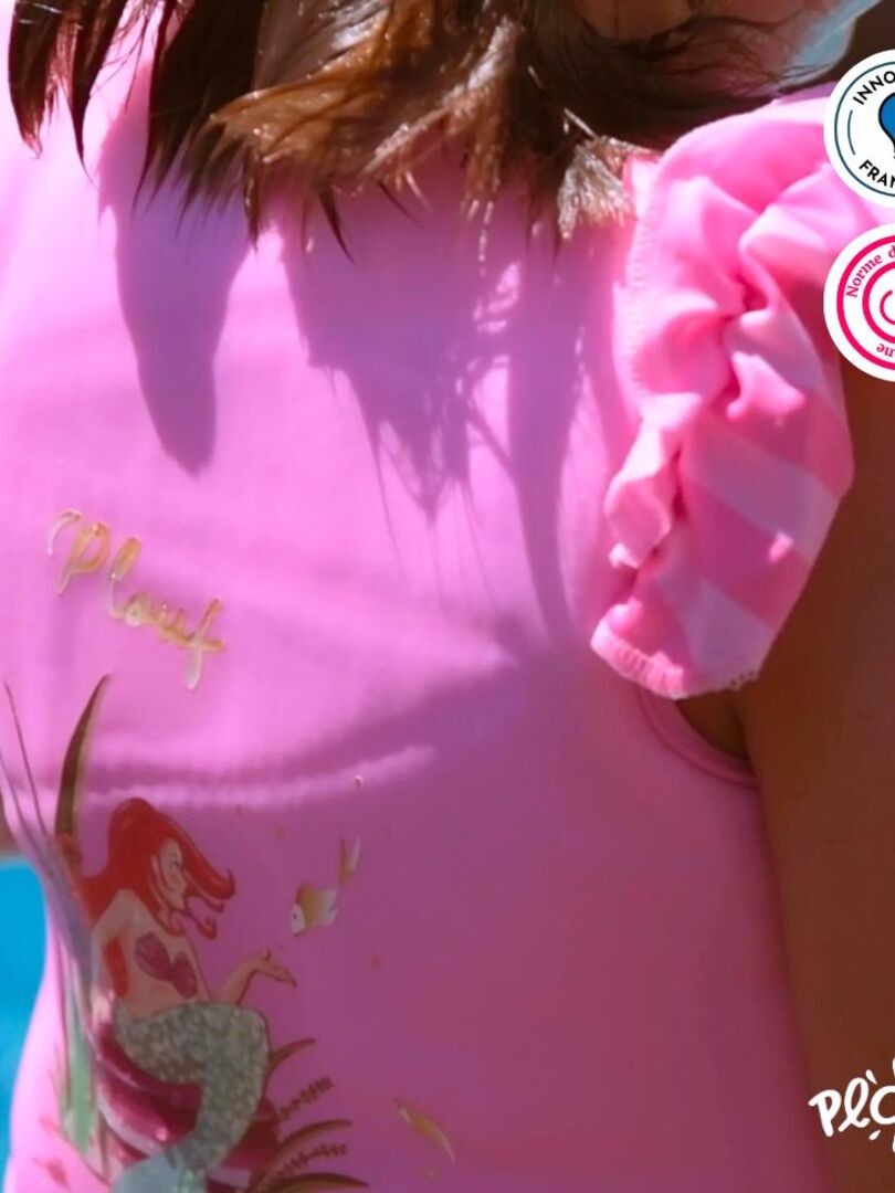 Maillot De Bain 1 Pièce Natation Fille Ado - 500 Kamiye Algues Bleu Rose Pour Les Clubs Et Collectivités | Decathlon Pro - 4