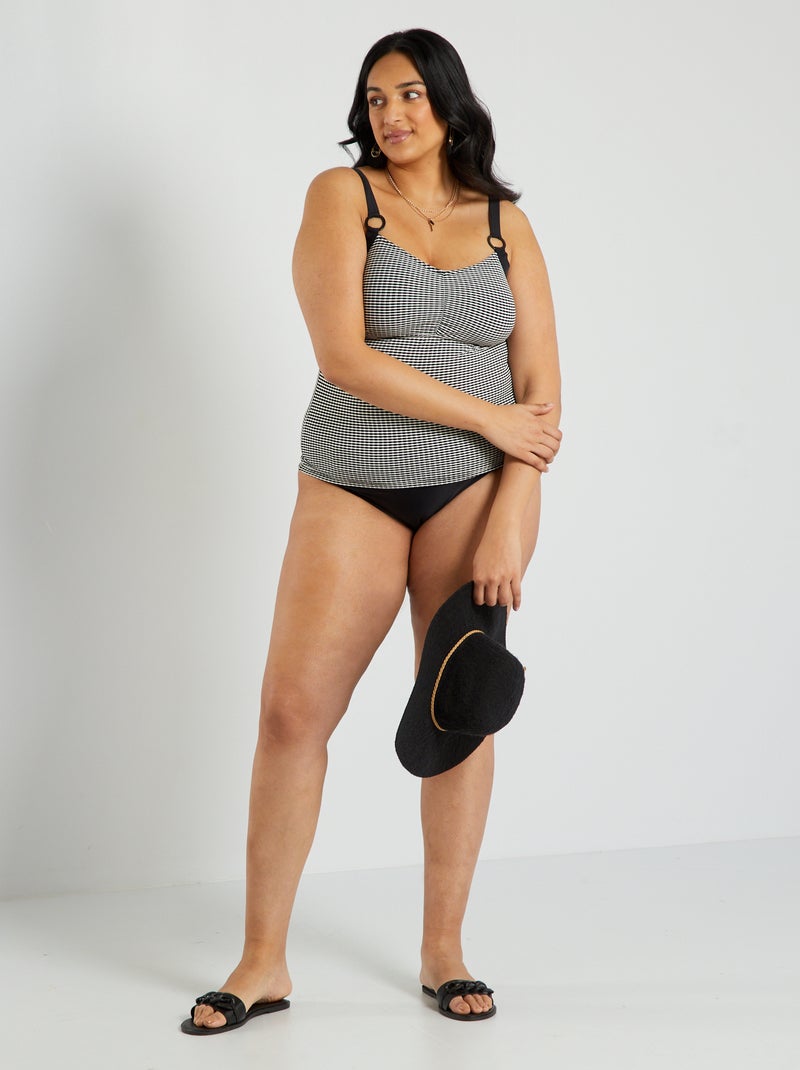 Maillot de bain tankini 2 pièces Noir/blanc - Kiabi