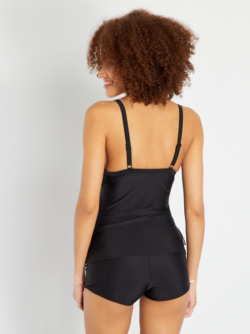 Maillot de bain tankini 2 pièces noir/blanc Kiabi 15.00€