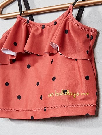 Lito Angels Tankini Maillot de Bain Jupette 2 Pieces a Pois Rouge et Noir a Pois Rouge et Noir pour Enfant Filles, Pois Rouge et Noir, Taille 4-5 Ans