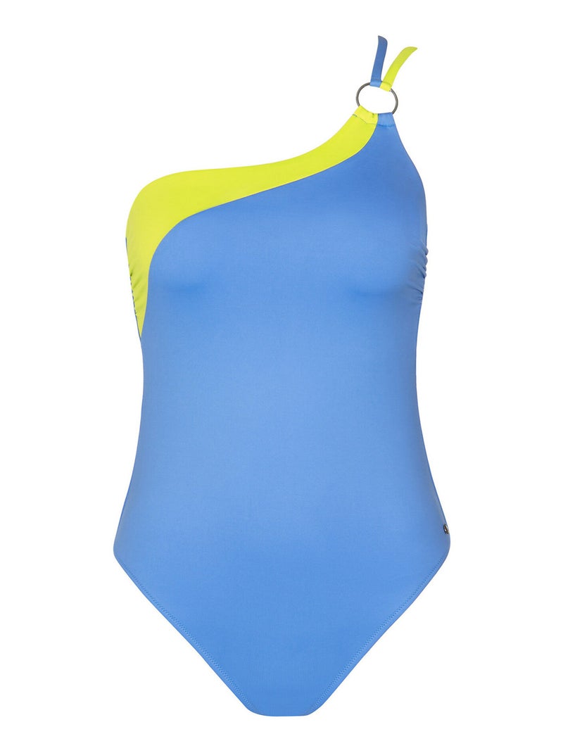 Maillot de bain une pièce asymétrique sans armatures Laos Bleu - Kiabi