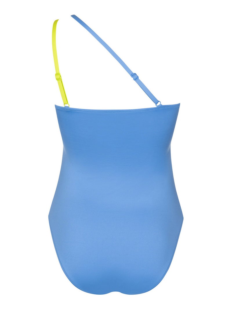 Maillot de bain une pièce asymétrique sans armatures Laos Bleu - Kiabi