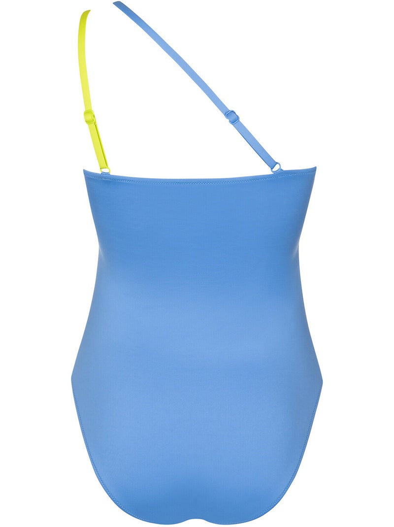 Maillot de bain une pièce asymétrique sans armatures Laos Bleu - Kiabi