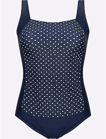 Maillot de bain une pièce avec encolure carrée et pois - bonnet d - moda vilona