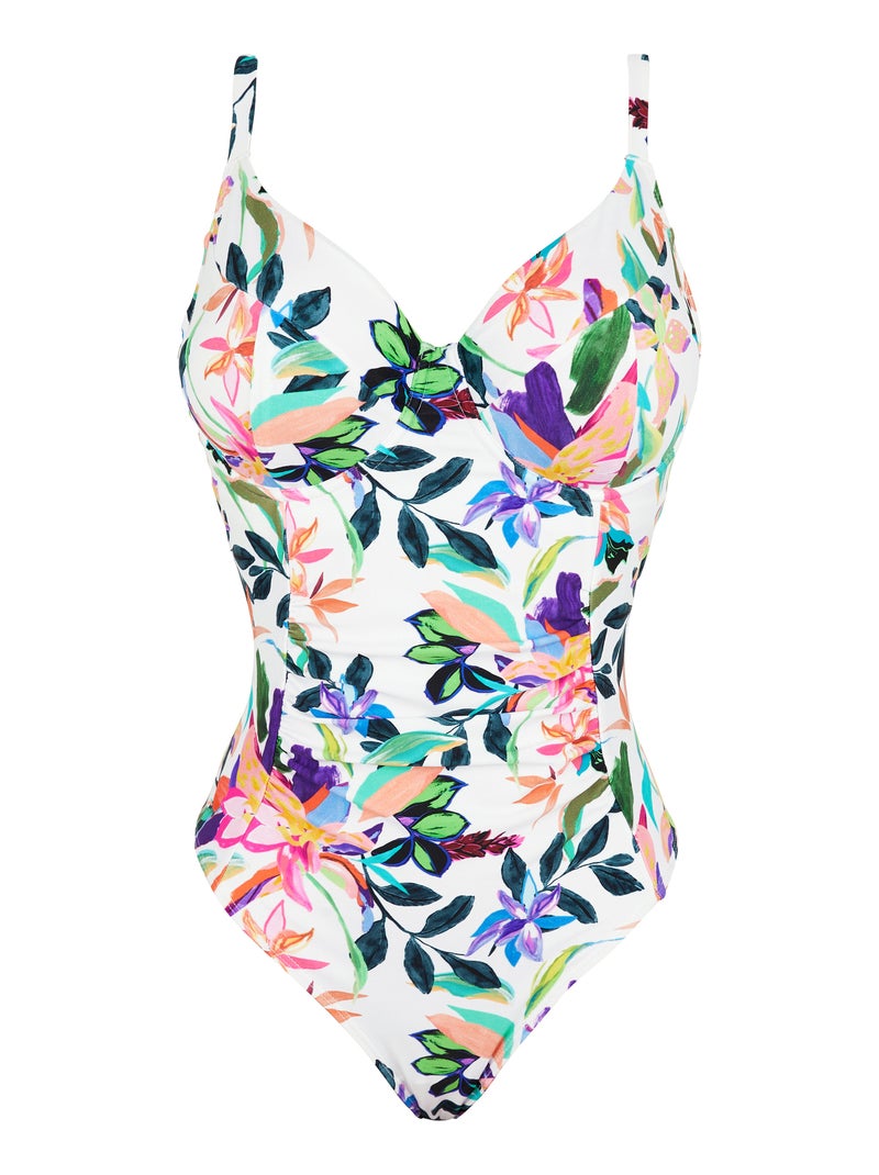 Maillot de bain une pièce Barbade Sans Complexe Blanc Rose Bleu - Kiabi