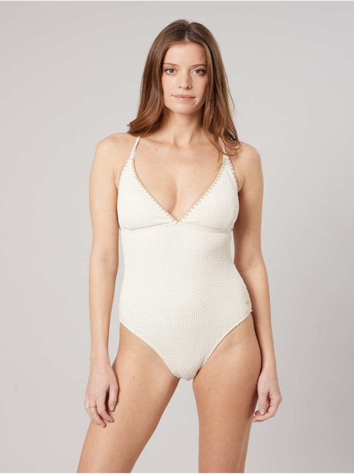 Maillot de bain une pièce chic et féminin effet smocké 'Deeluxe' - Kiabi