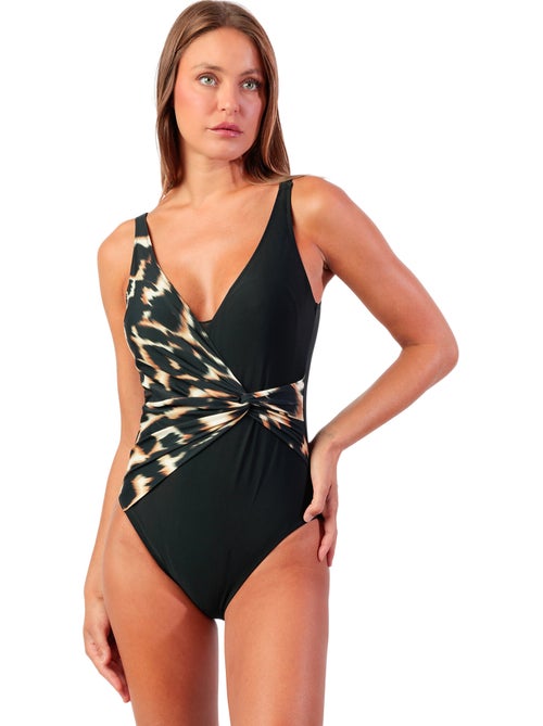 Maillot de bain une pièce drapé préformé Luxe Skin - Kiabi