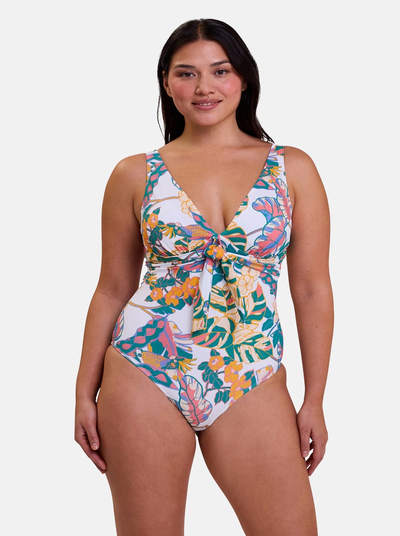 Maillot de bain une pièce Fidji Sans Complexe Blanc Vert clair - Kiabi