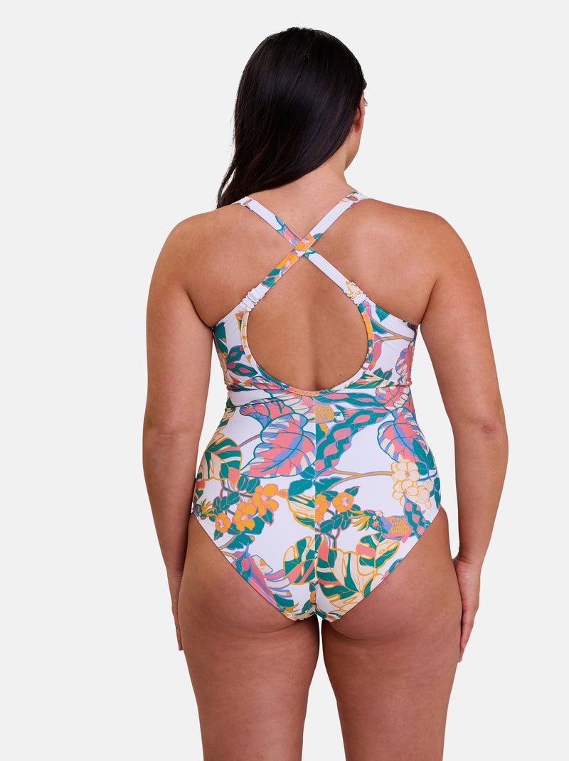 Maillot de bain une pièce Fidji Sans Complexe Blanc Vert clair - Kiabi