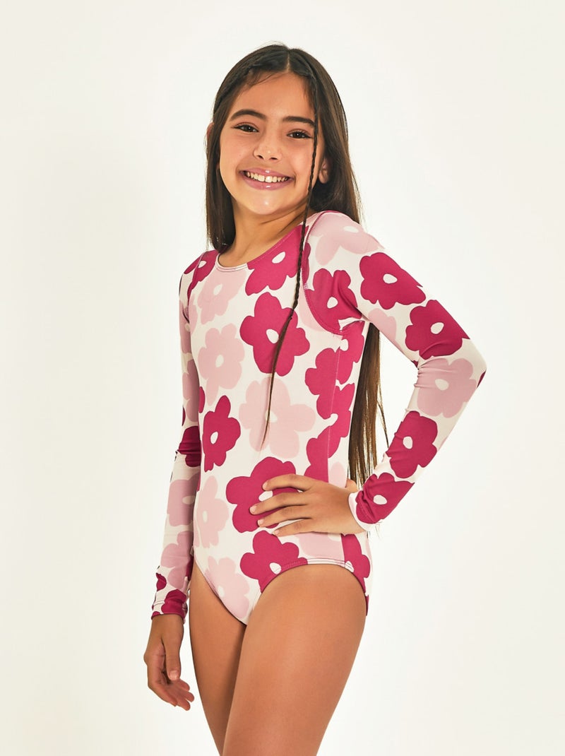 Maillot de bain une pièce fille  UV Line Multicolore - Kiabi