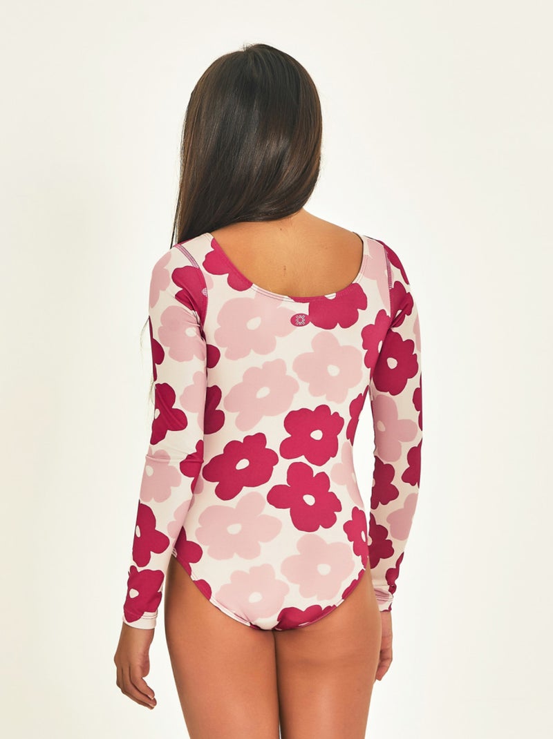 Maillot de bain une pièce fille  UV Line Multicolore - Kiabi