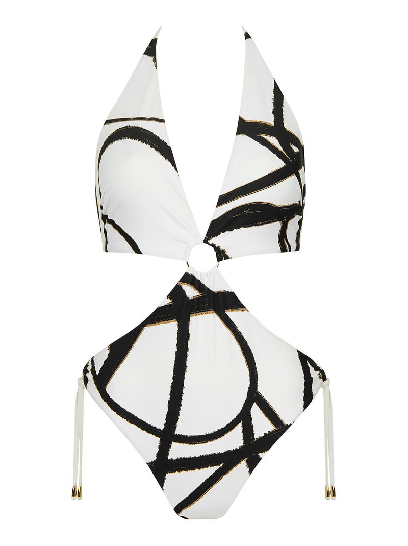 Maillot de bain une pièce monokini sans armatures HONOLULU Blanc - Kiabi