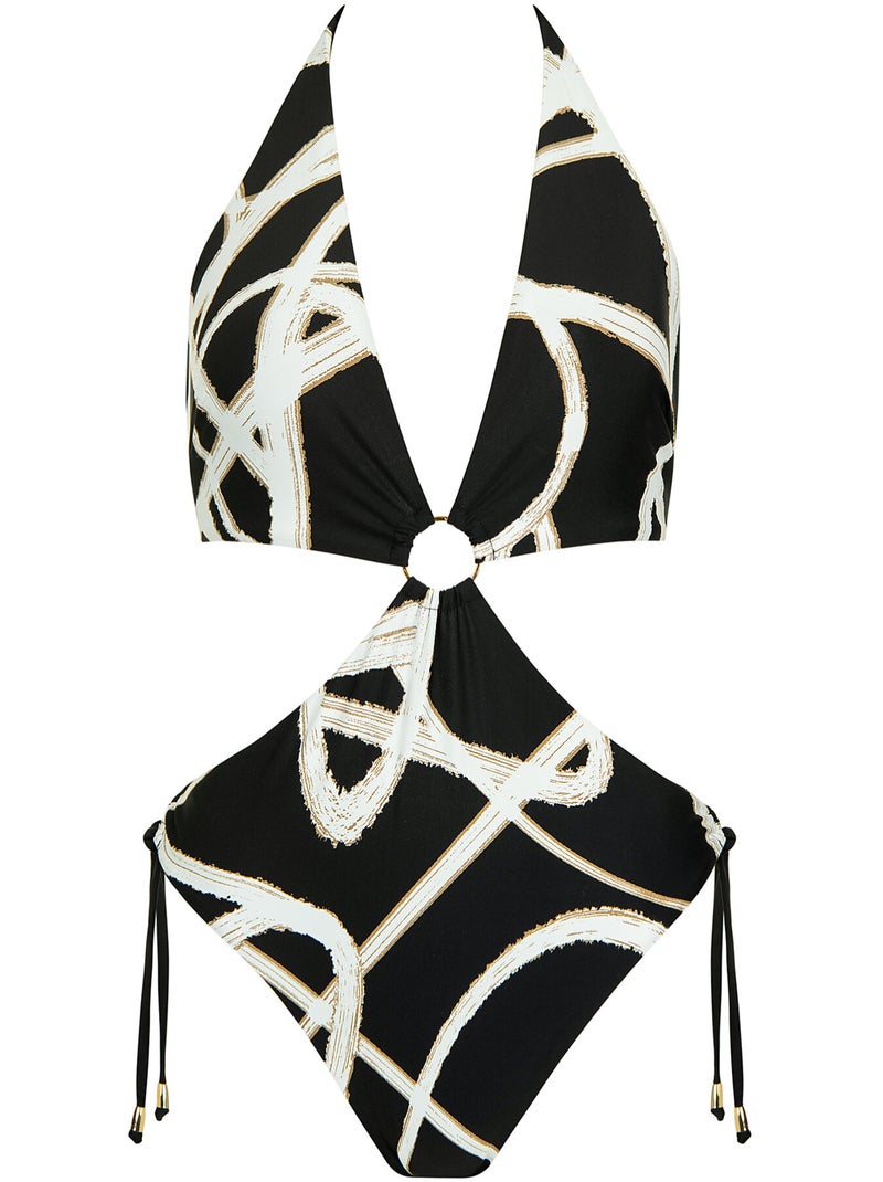 Maillot de bain une pièce monokini sans armatures HONOLULU Noir - Kiabi