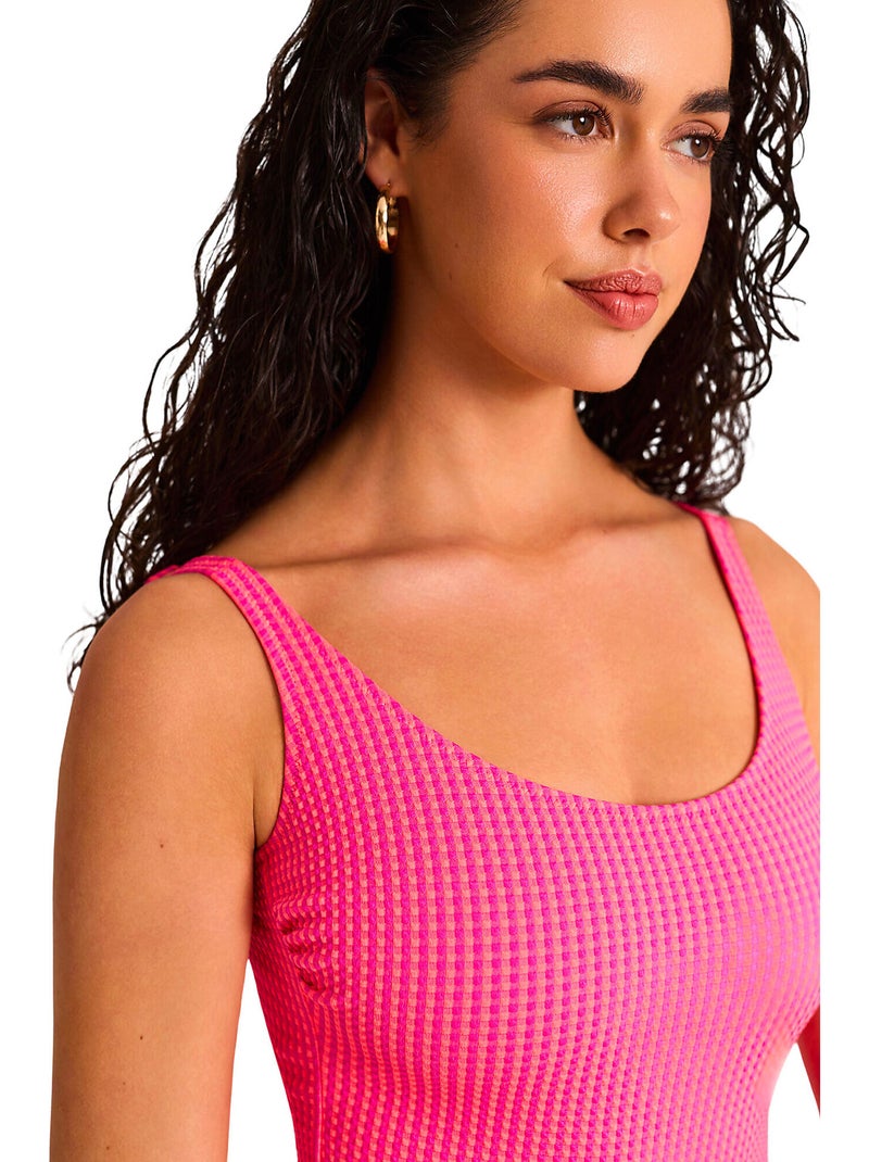 Maillot de bain une pièce non préformé sans armatures BIKINI BAY Rose fushia - Kiabi