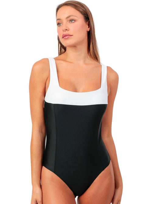 Maillot de bain une pièce préformé amincissant Black And White - Kiabi