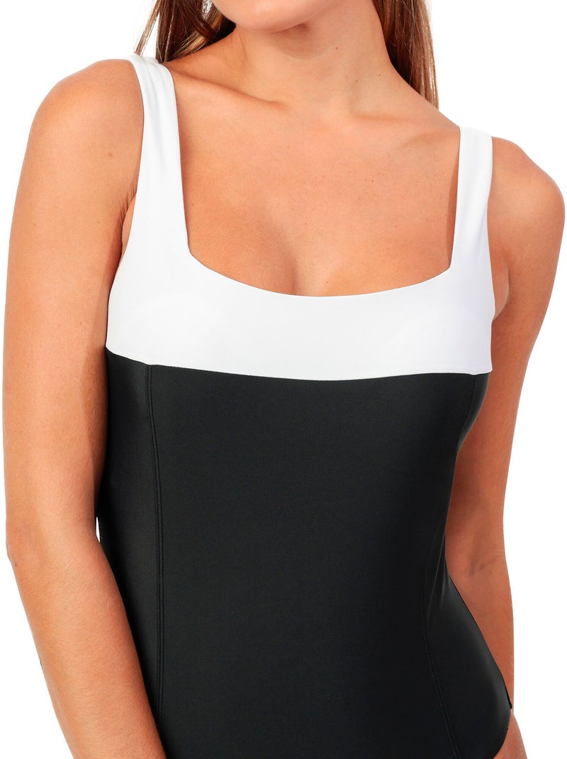 Maillot de bain une pièce préformé amincissant Black And White Noir - Kiabi