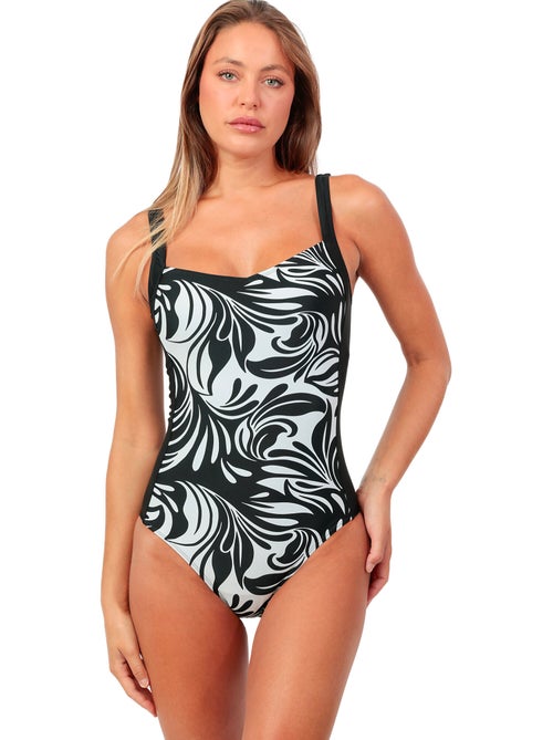 Maillot de bain une pièce shapewear Black And White - Kiabi