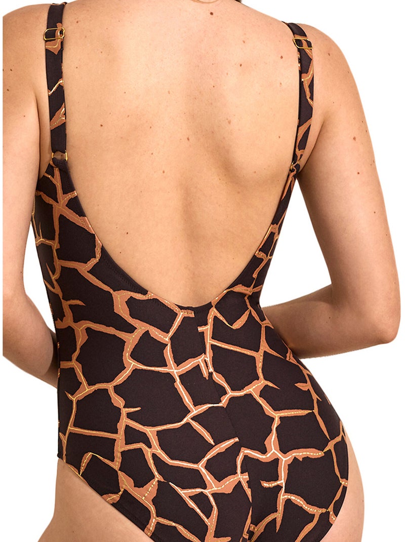 Maillot de bain une pièce shapewear préformé UYUNI Marron - Kiabi