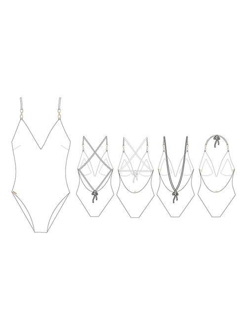 Maillot de bain une pièce triangle préformé multiposition SanFrancisco - Kiabi