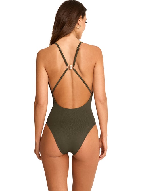 Maillot de bain une pièce triangle préformé SOLSTICE - Kiabi