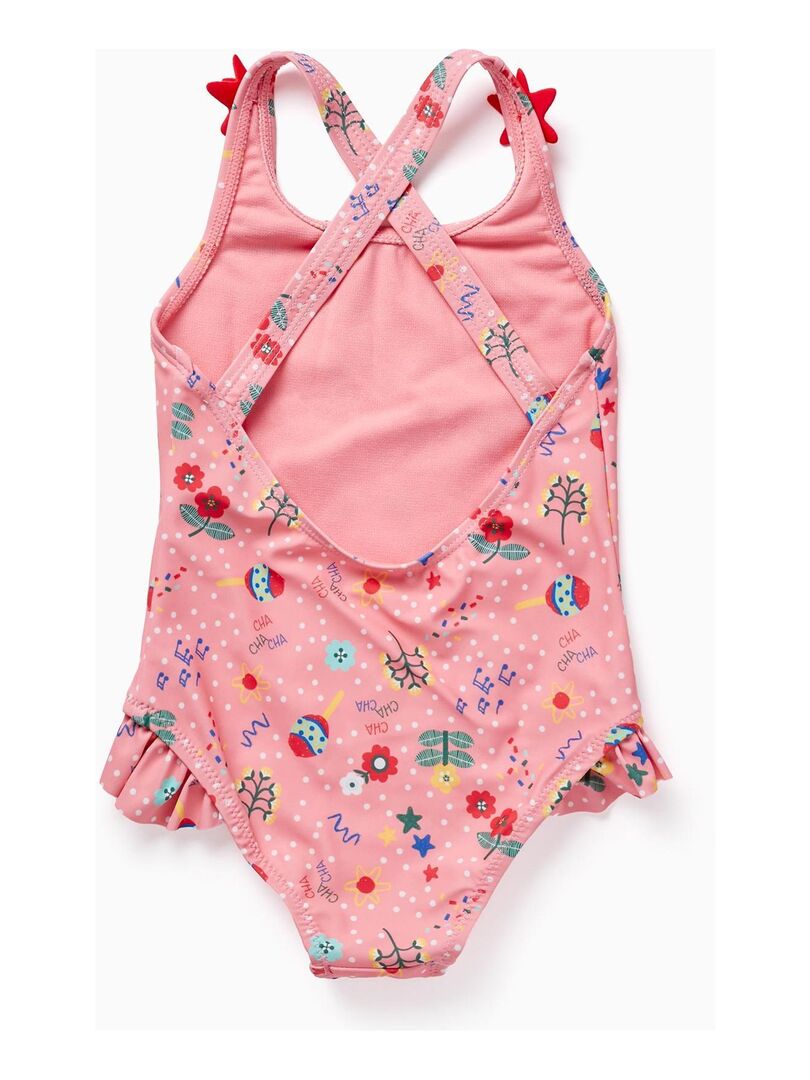 Maillot De Bain Fille Aquarti Une Pièce - Dos Nageur - Résistant Chlore - Protection UV