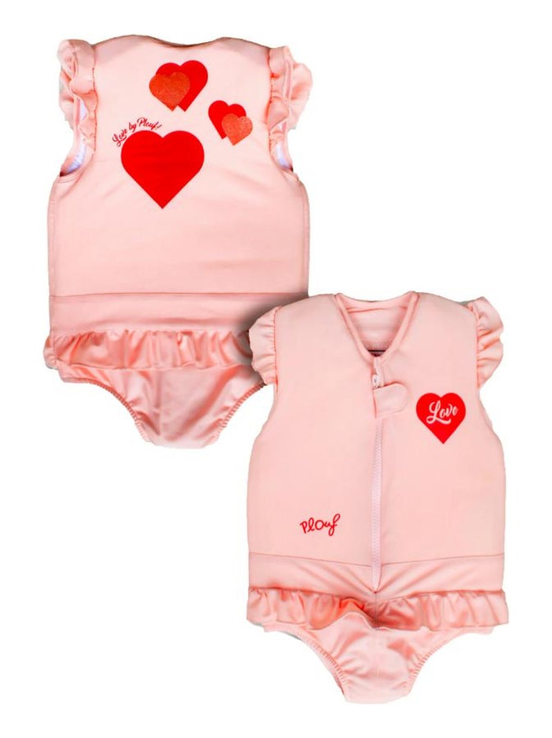 Maillot de Bain Valentine Enfant avec Flotteurs - Accessoire de Natation Fille Rose pâle - Kiabi