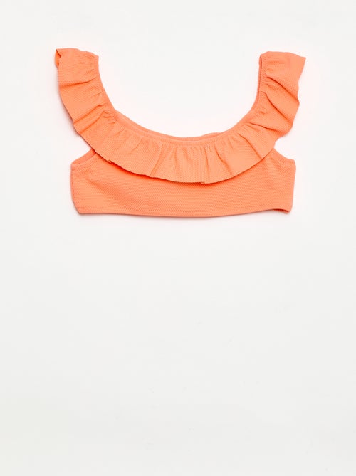 Maillot de bain volanté en maille - 2 pièces - Kiabi