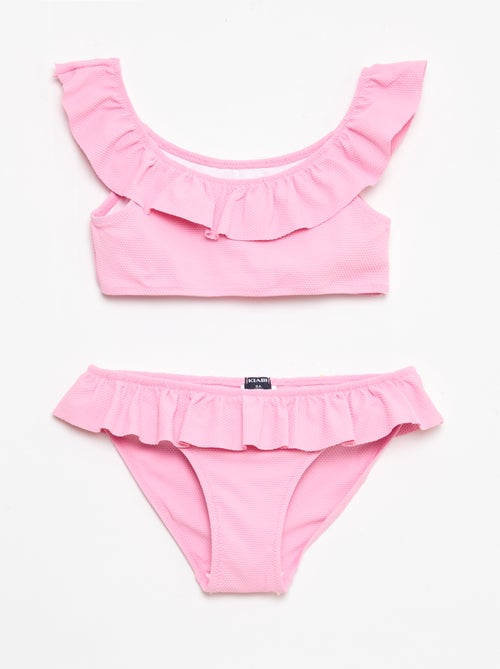 Maillot de bain volanté en maille - 2 pièces - Kiabi