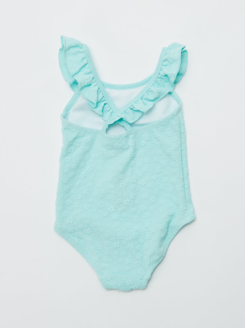 Maillot de bain volanté et brodé - 1 pièce BLEU - Kiabi