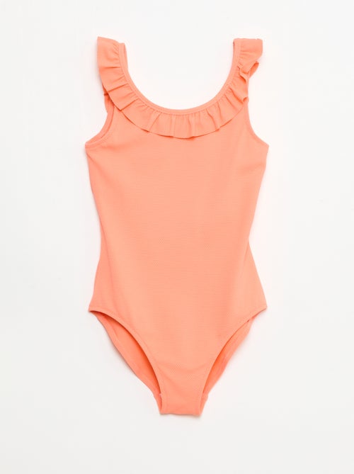 Maillot de bain volanté uni - Kiabi
