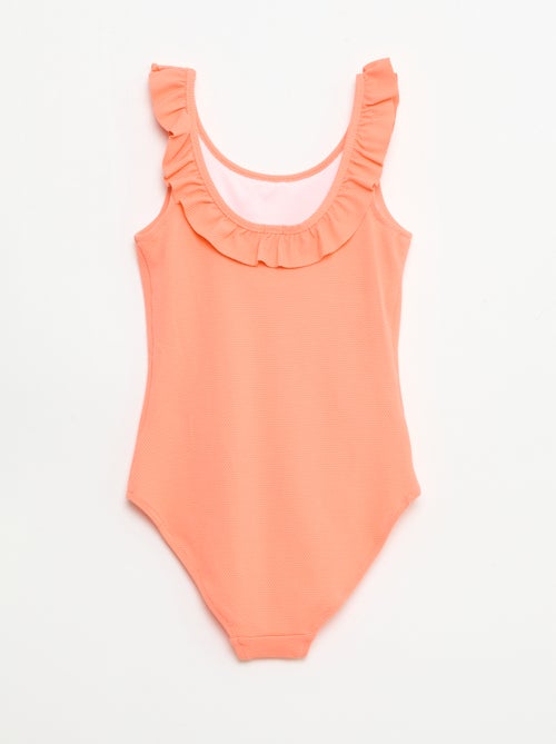 Maillot de bain volanté uni - Kiabi