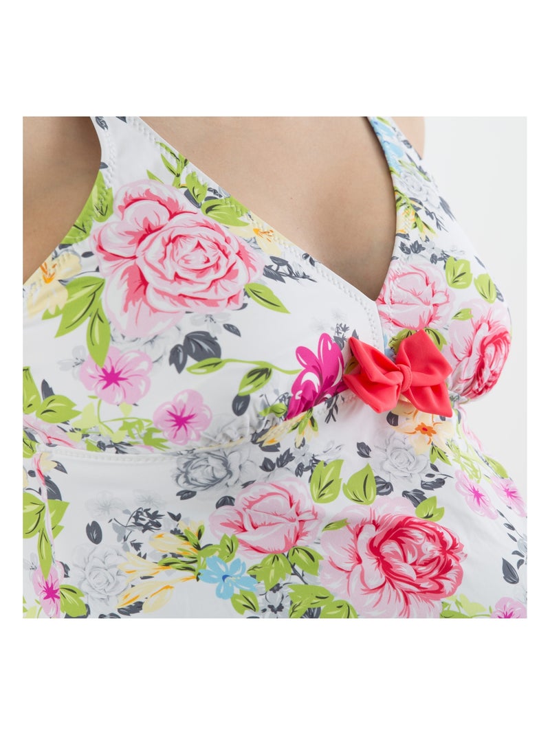 Maillot de bain/Tankini de grossesse MALDIVES 'Bogema' Blanc Multicolore - Kiabi