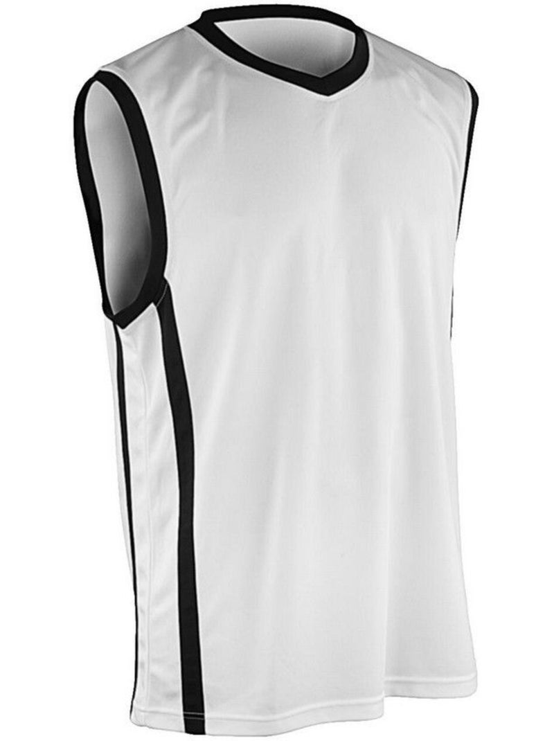 Maillot de basket - spiro Blanc Noir - Kiabi