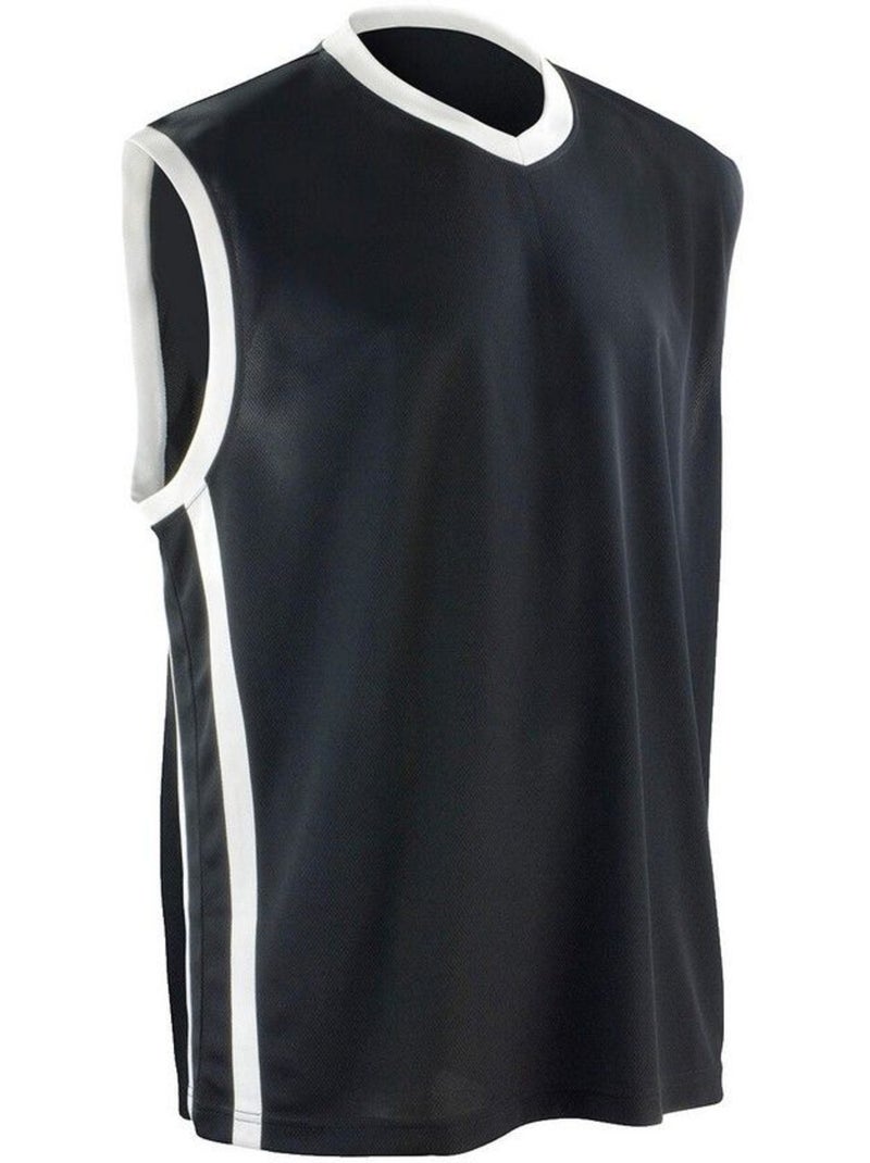 Maillot de basket - spiro Noir Blanc - Kiabi