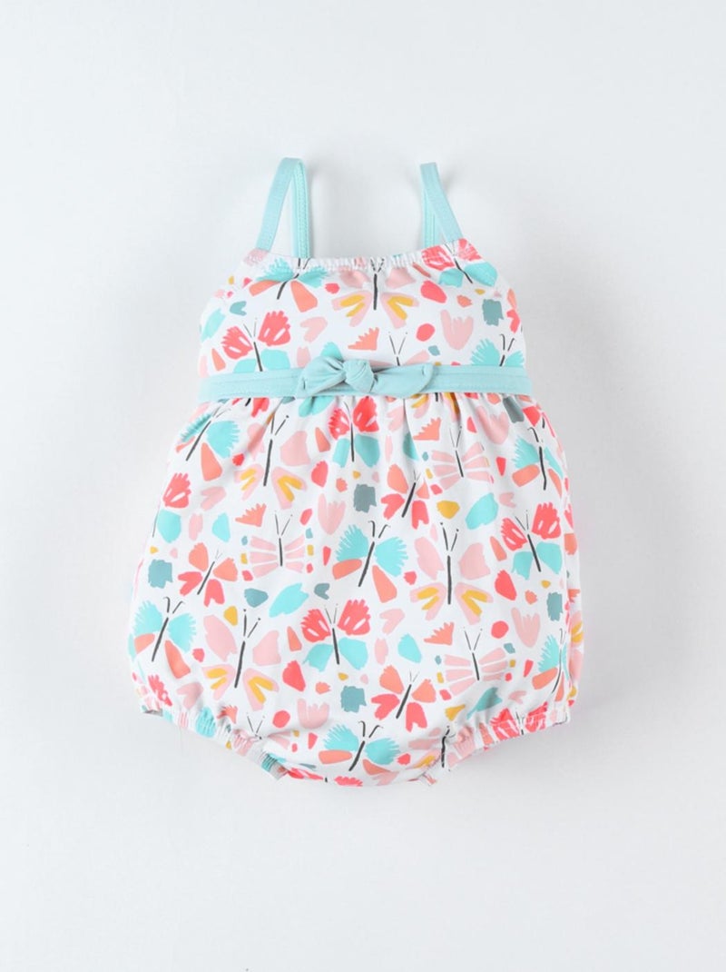 Maillot double protection à imprimé papillon, multicolore Archimède Rose - Kiabi