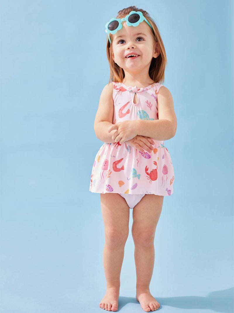 Maillot double protection à imprimés, - Archimède Rose - Kiabi