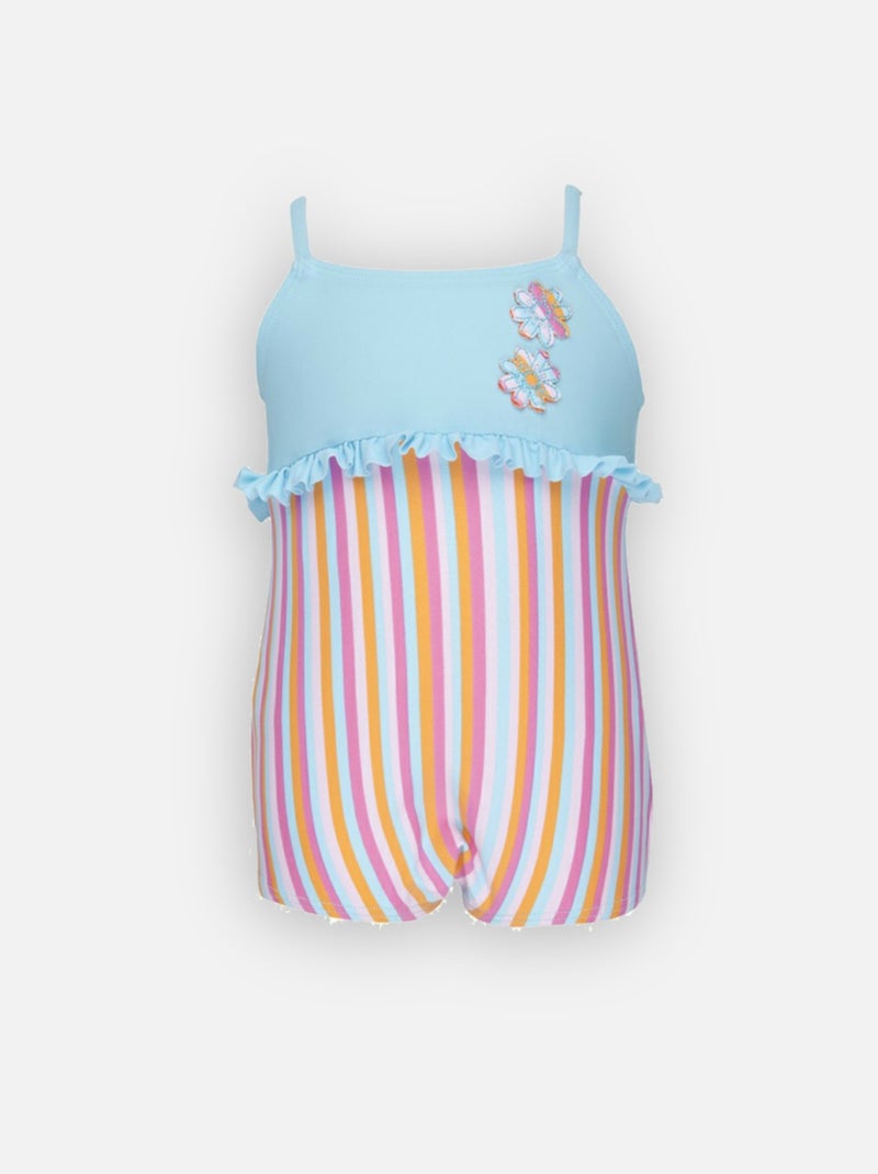 Maillot Double Protection Bayagère Fille Archimède Bleu - Kiabi