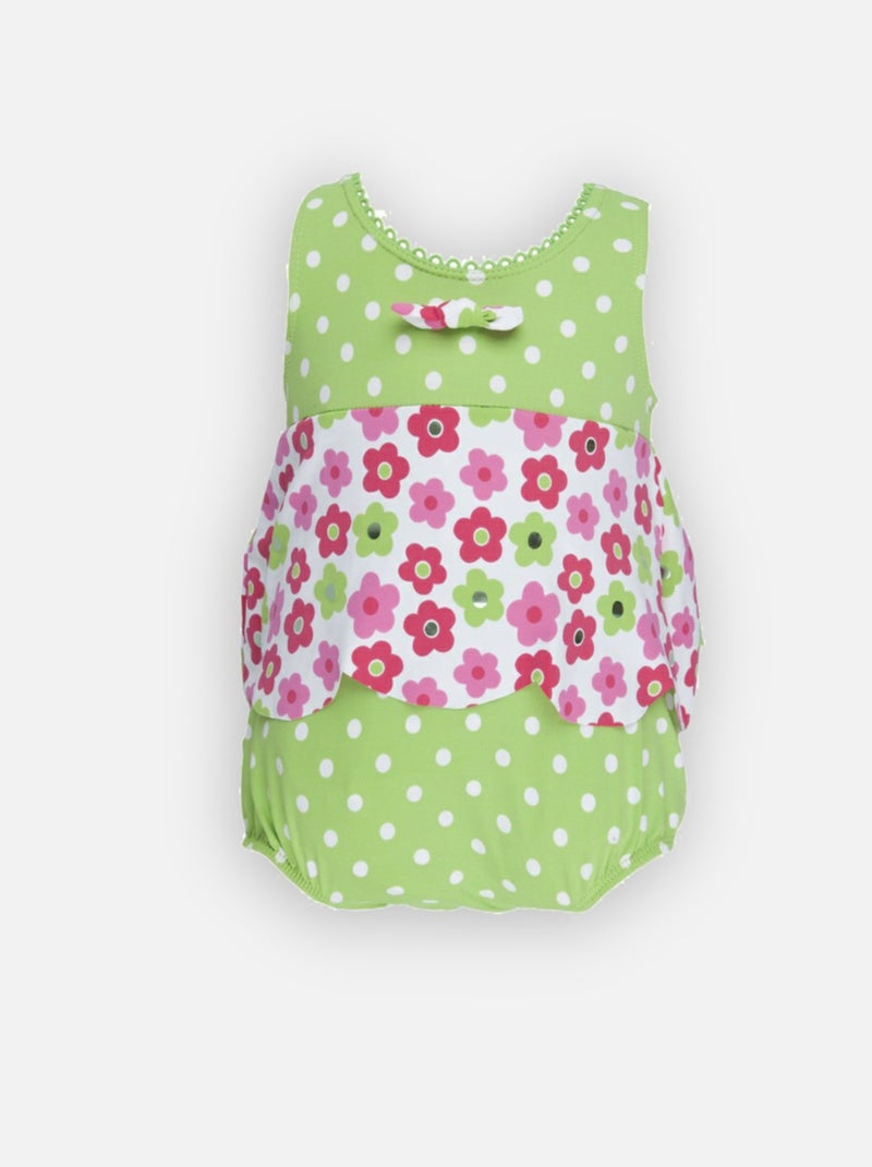 Maillot Double Protection Dotty Flower Archimède Rose - Kiabi
