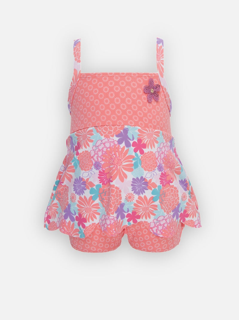 Maillot Double Protection Tropical Archimède Rose - Kiabi