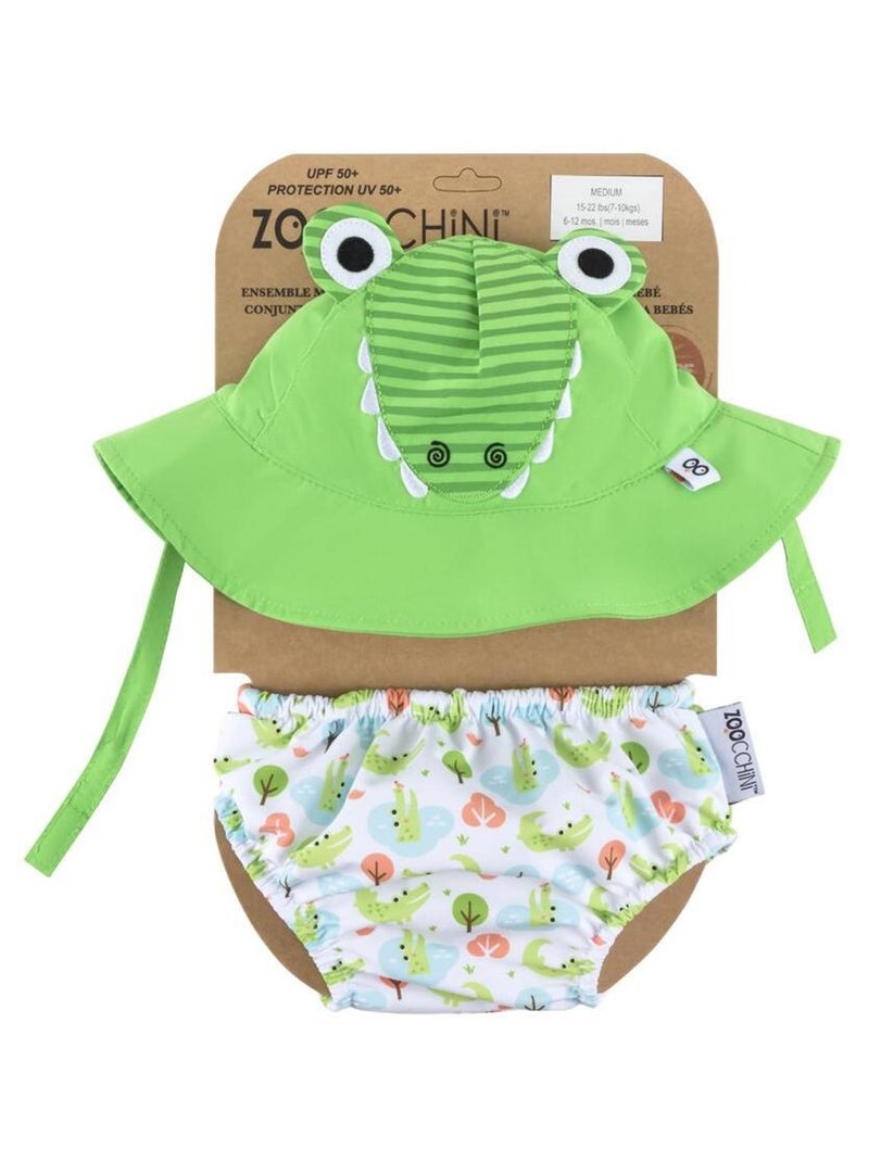 Maillot et Chapeau Crocodile (6-12M) Vert - Kiabi