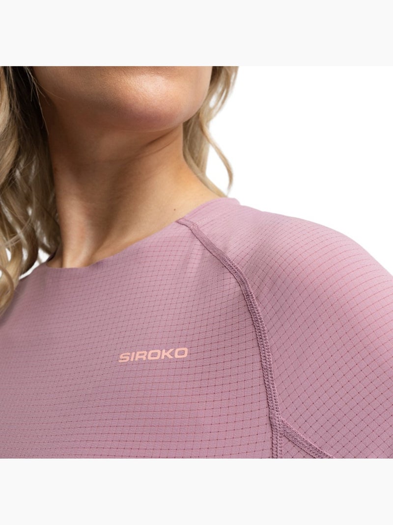 Maillot manches courtes cyclotourisme femme cyclisme femme map Violet - Kiabi