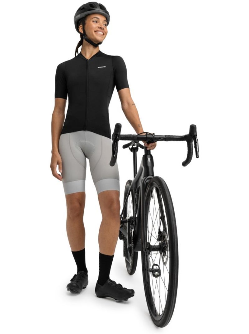 Maillot vélo manches courtes en tissu recyclé femme cyclisme femme m6r fly Noir - Kiabi