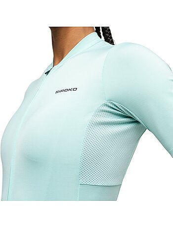 Maillot vélo manches courtes en tissu recyclé femme cyclisme femme m6r fresh
