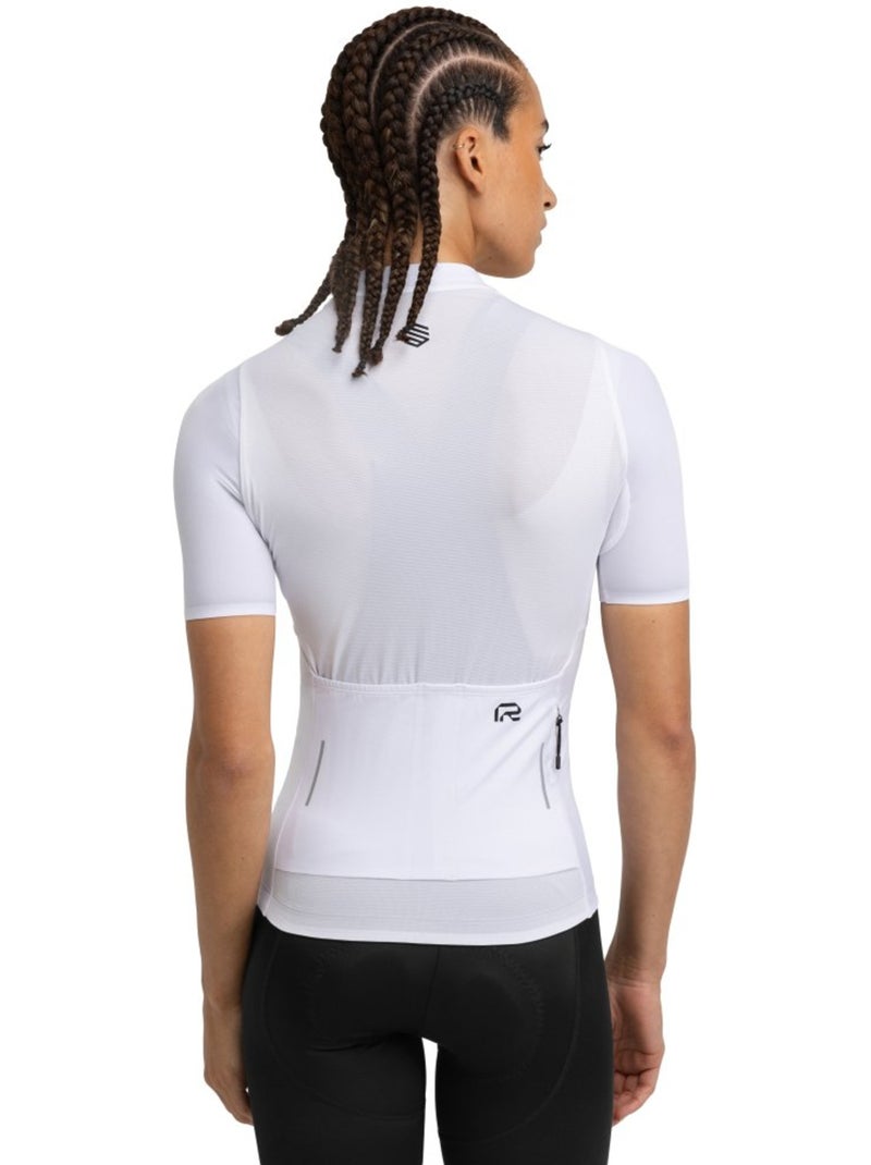 Maillot vélo manches courtes en tissu recyclé femme cyclisme femme m6r pure Blanc - Kiabi