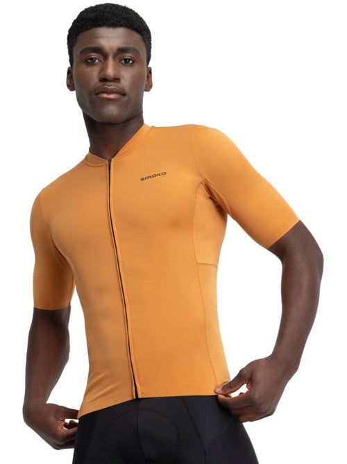 Maillot vélo manches courtes en tissu recyclé homme cyclisme homme m6r apricot - Kiabi Maillot vélo manches courtes en tissu recyclé homme cyclisme homme m6r apricot - Kiabi