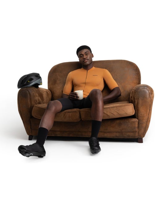 Maillot vélo manches courtes en tissu recyclé homme cyclisme homme m6r apricot - Kiabi Maillot vélo manches courtes en tissu recyclé homme cyclisme homme m6r apricot - Kiabi