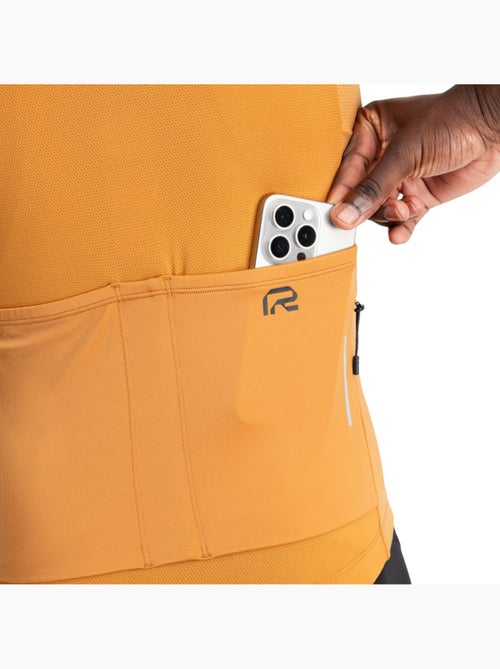 Maillot vélo manches courtes en tissu recyclé homme cyclisme homme m6r apricot - Kiabi Maillot vélo manches courtes en tissu recyclé homme cyclisme homme m6r apricot - Kiabi