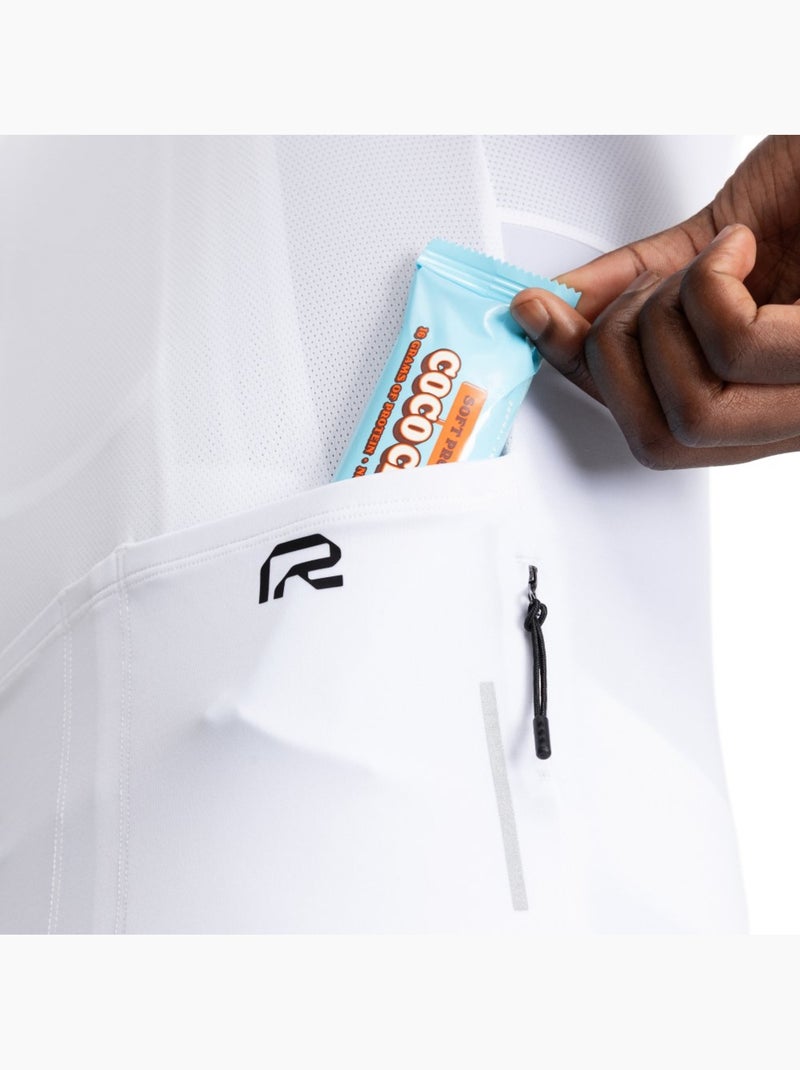 Maillot vélo manches courtes en tissu recyclé homme cyclisme homme m6r vent Blanc - Kiabi