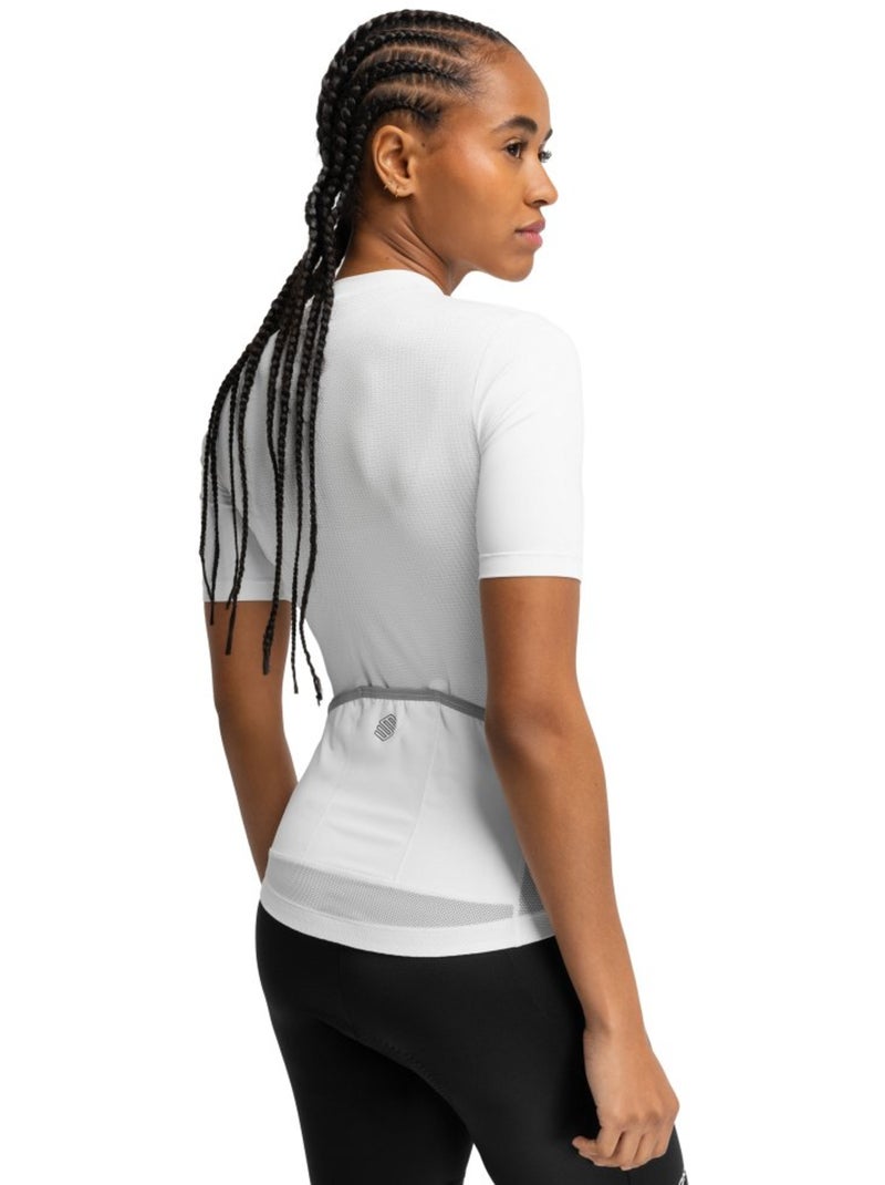 Maillot vélo manches courtes femme cyclisme femme core sonora Blanc - Kiabi