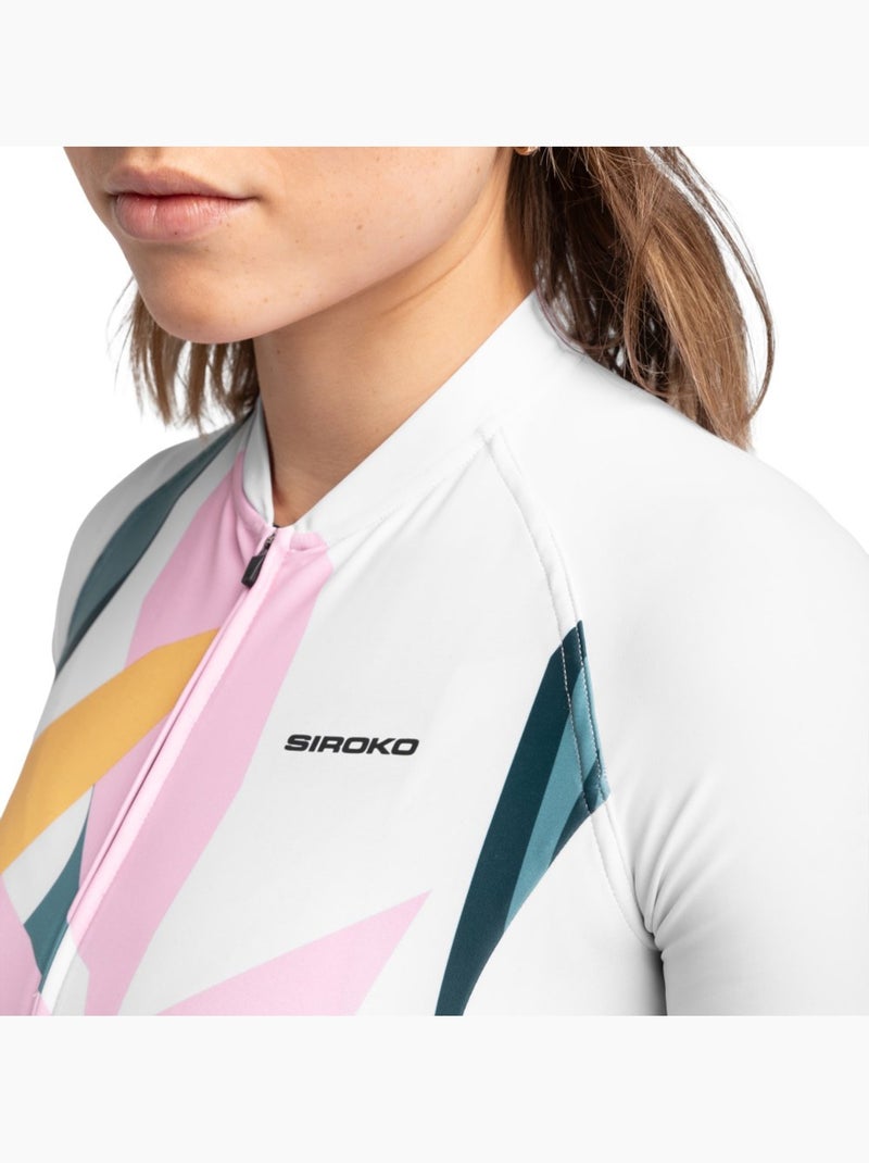 Maillot vélo manches courtes femme cyclisme femme m2 pinerolo Blanc - Kiabi